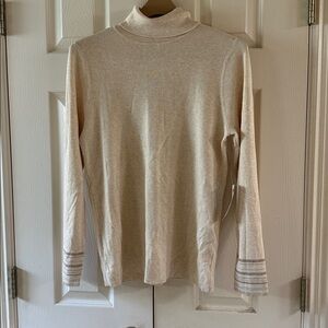 Chico's EcoVero Turtleneck Sweater in Oatmeal Size 2